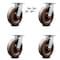 Service Caster 8 Inch Kingpinless High Temp Phenolic Wheel Swivel Caster Set with Swivel Locks SCC-KP30S820-PHRHT-BSL-4 - alternate 1